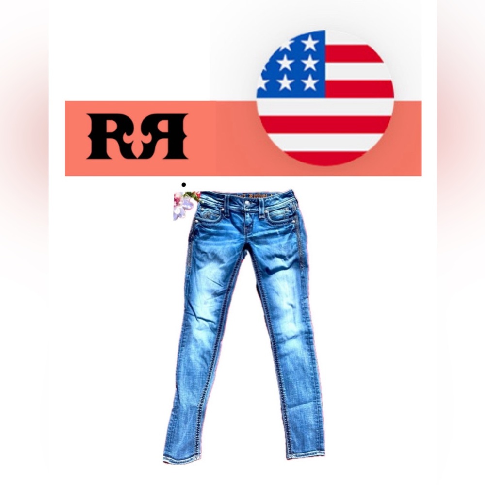 🪷 Rock Revival Noelle Skinny Stretch Jeans. Size 26. Low rise stretch jeans